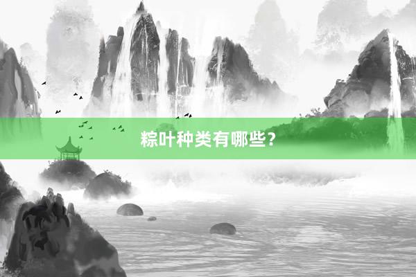 粽叶种类有哪些？